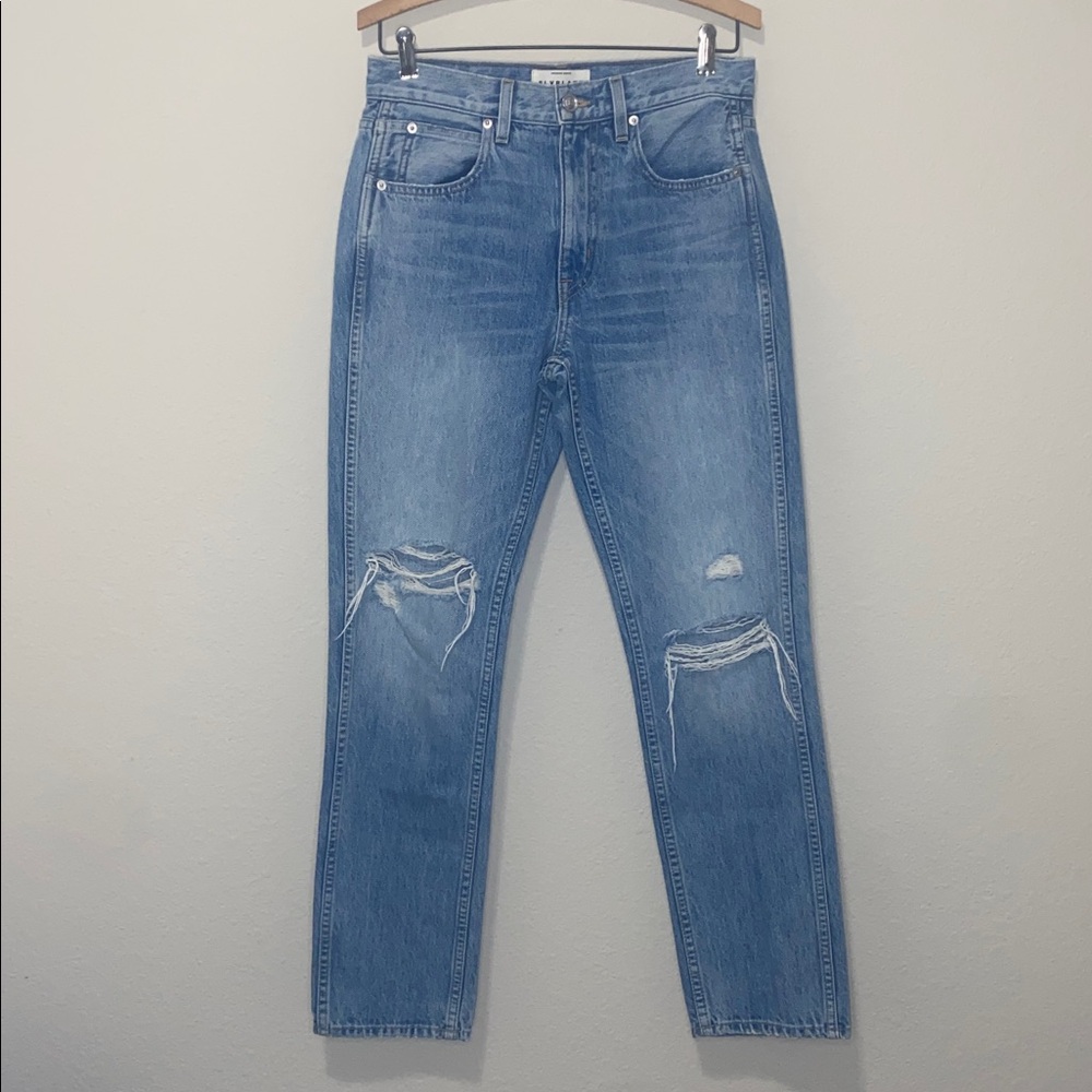 🎱Slvrlake Women's Virginia Distressed High-Rise Slim-Leg Jeans! - Picture 5 of 16